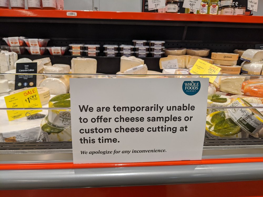 No cheese samples at Whole Foods